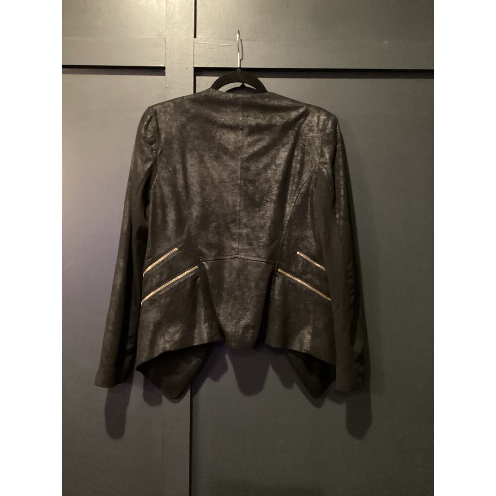 Cache Open Front Cardigan Jacket Duster Faux Sued… - image 3